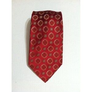 AUSTIN REED MENS NEW RED 100% SILK WIDE NECK TIE STAIN RESISTANT WIDTH: 4"